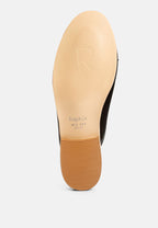  EDMANDA Tassle Detail Leather Mules In Black