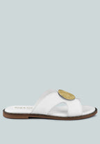  EUDORA Embellished White Slip-ons