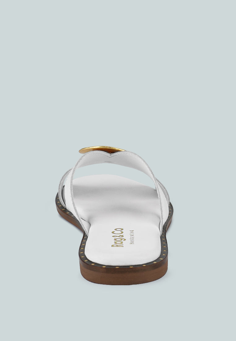  EUDORA Embellished White Slip-ons