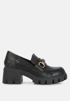  Evangeline Chunky Platform Loafers In Black
