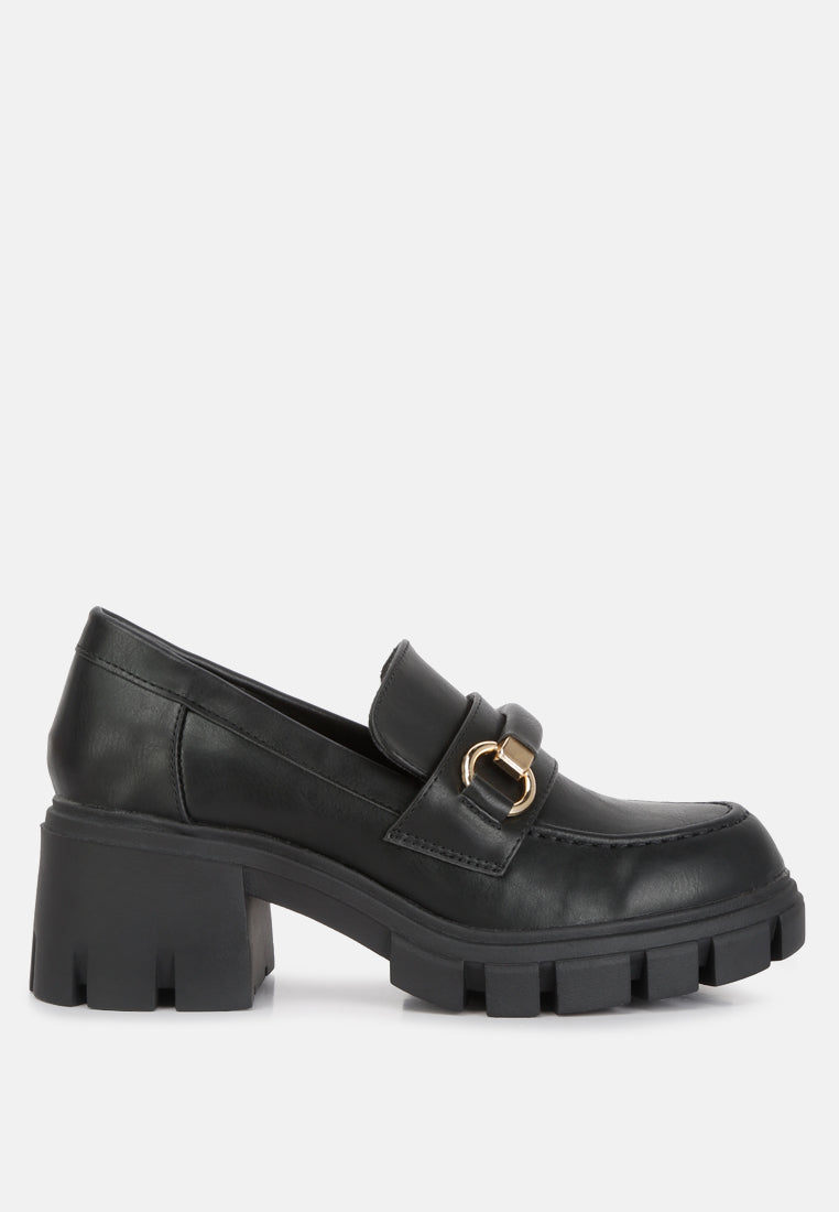  Evangeline Chunky Platform Loafers In Black