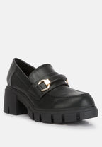  Evangeline Chunky Platform Loafers In Black