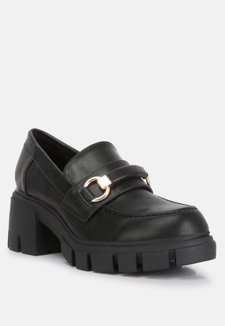 Evangeline Chunky Platform Loafers In Black