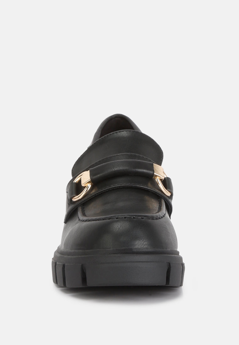  Evangeline Chunky Platform Loafers In Black
