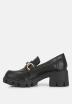  Evangeline Chunky Platform Loafers In Black