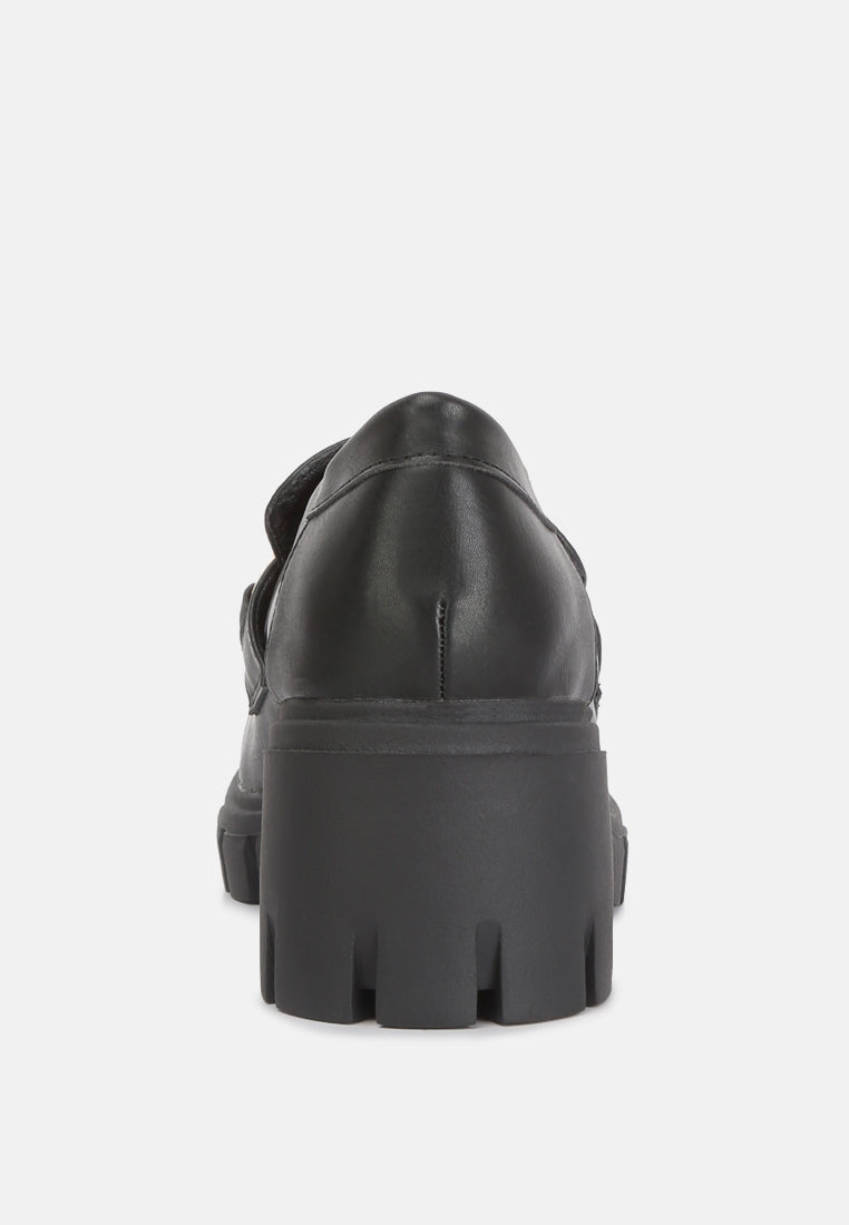  Evangeline Chunky Platform Loafers In Black