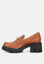  Evangeline Chunky Platform Loafers In Tan