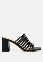  Fairleigh Black Strappy Slip On Sandals