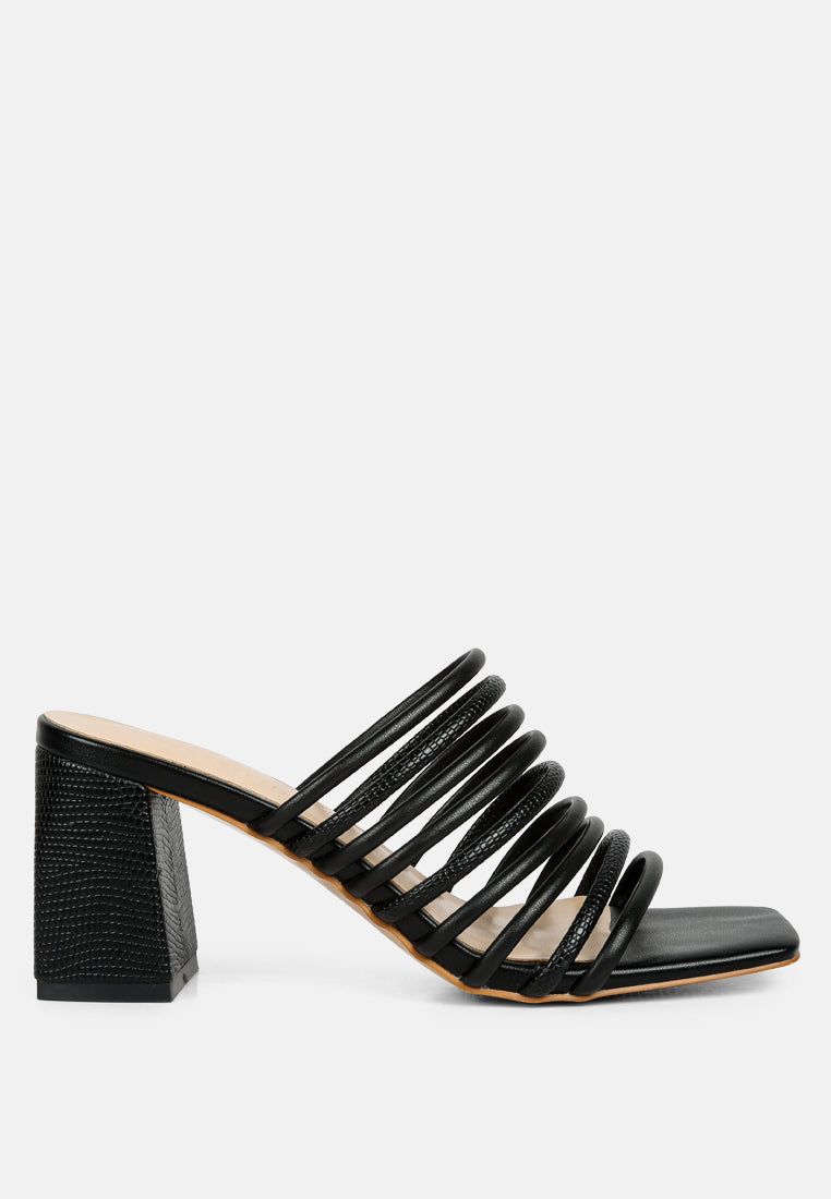  Fairleigh Black Strappy Slip On Sandals