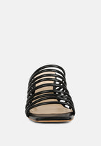 Fairleigh Black Strappy Slip On Sandals
