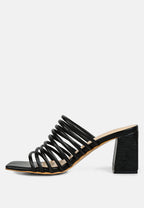  Fairleigh Black Strappy Slip On Sandals