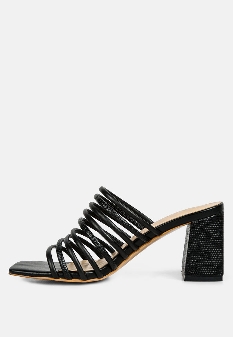  Fairleigh Black Strappy Slip On Sandals