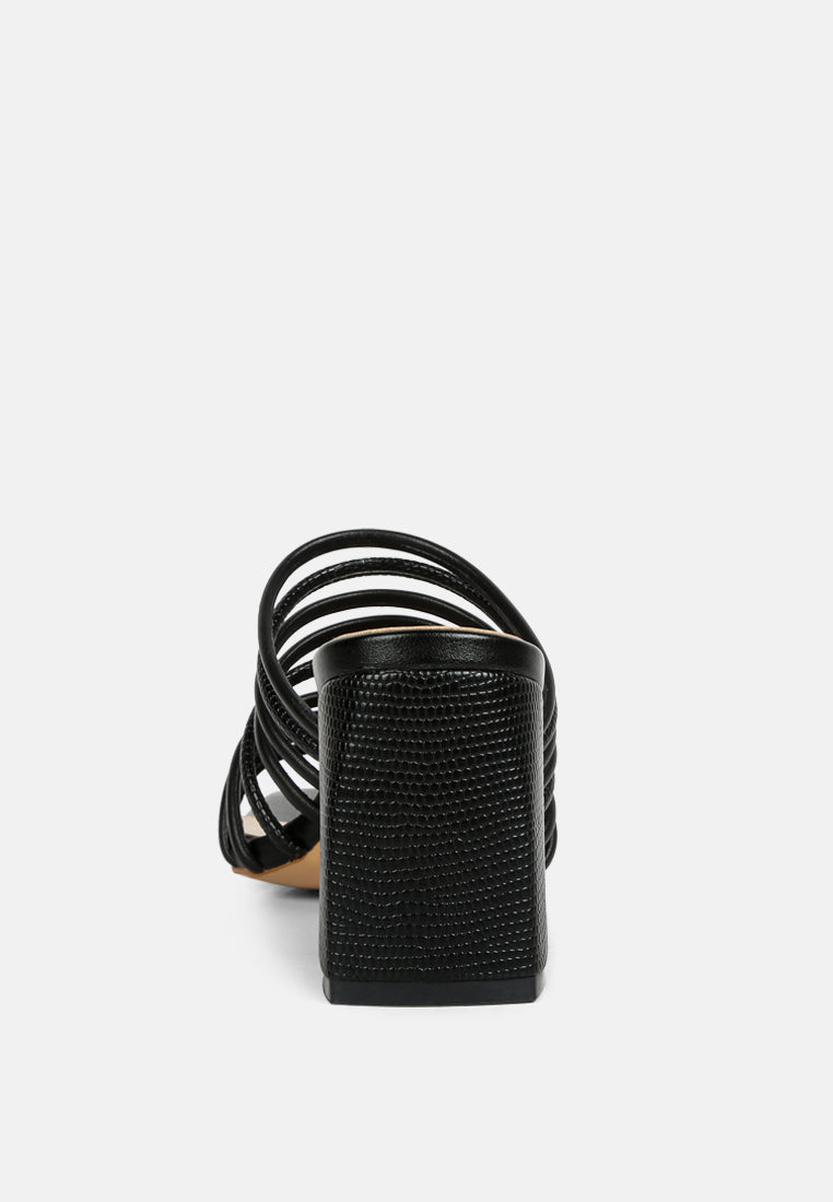  Fairleigh Black Strappy Slip On Sandals
