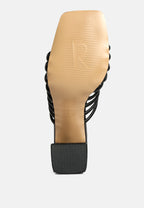  Fairleigh Black Strappy Slip On Sandals