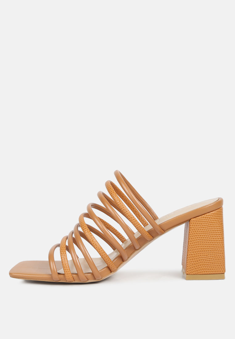  Fairleigh Tan Strappy Slip On Sandals