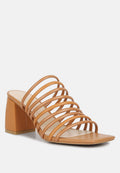  Fairleigh Tan Strappy Slip On Sandals