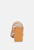  Fairleigh Tan Strappy Slip On Sandals