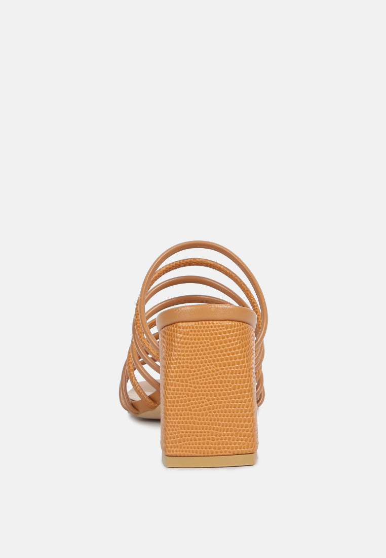  Fairleigh Tan Strappy Slip On Sandals
