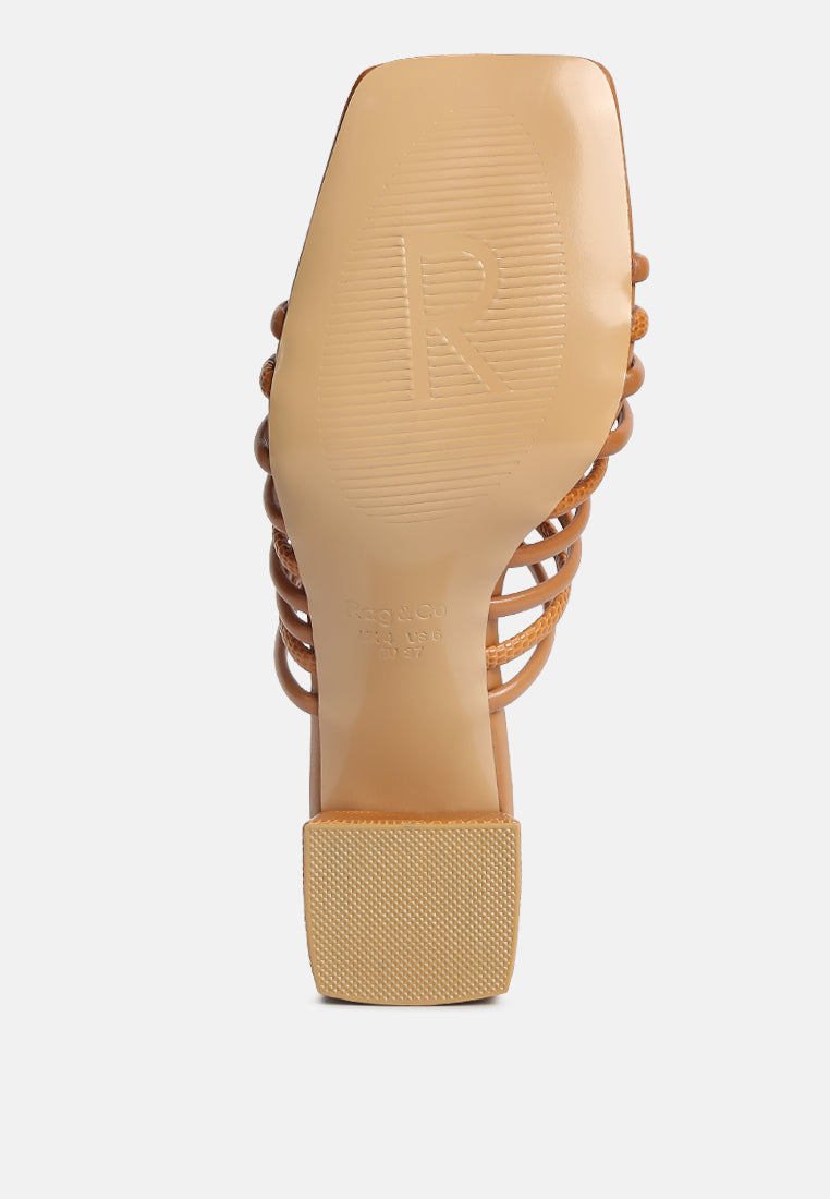  Fairleigh Tan Strappy Slip On Sandals