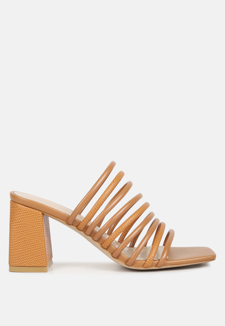  Fairleigh Tan Strappy Slip On Sandals