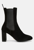  Gaven Suede High Ankle Chelsea Boots In Black