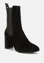 Gaven Suede High Ankle Chelsea Boots In Black