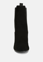  Gaven Suede High Ankle Chelsea Boots In Black