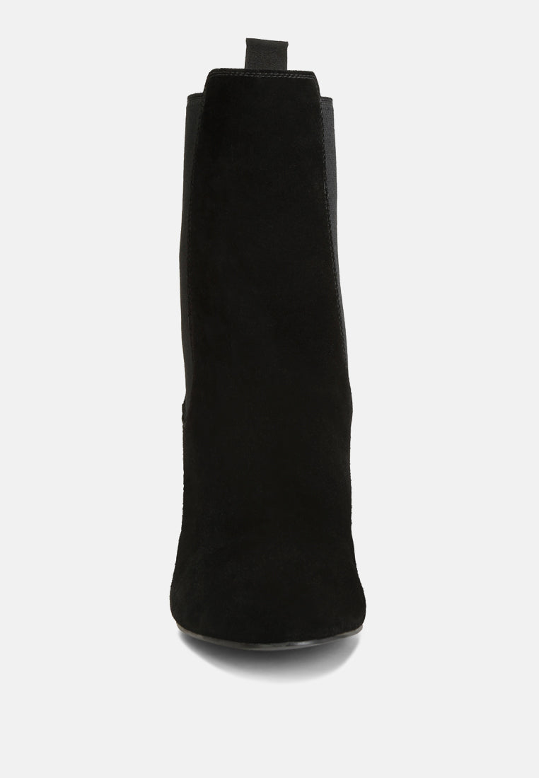 Gaven Suede High Ankle Chelsea Boots In Black