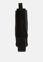 Gaven Suede High Ankle Chelsea Boots In Black