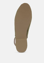  GRETCHEN Green Slingback Flat Sandals