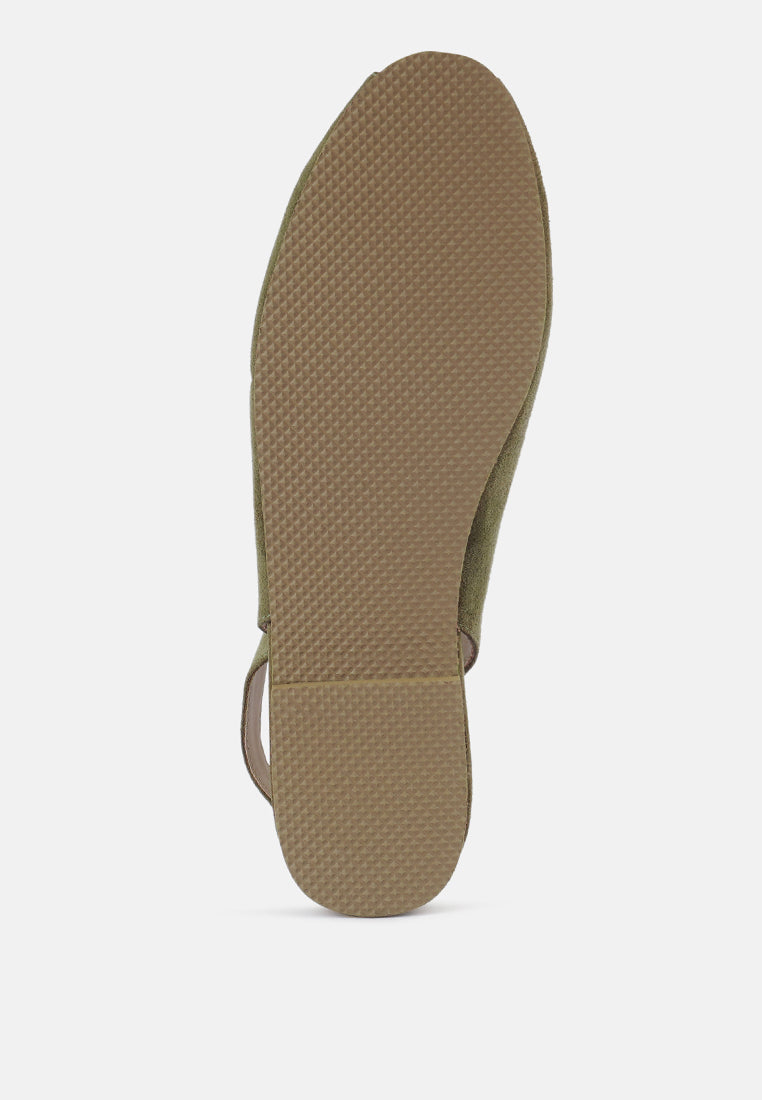  GRETCHEN Green Slingback Flat Sandals