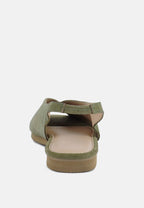  GRETCHEN Green Slingback Flat Sandals