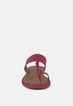  HARRIS Fuchsia Toe Ring Braided Slip Ons