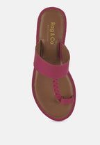  HARRIS Fuchsia Toe Ring Braided Slip Ons