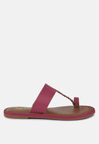  HARRIS Fuchsia Toe Ring Braided Slip Ons