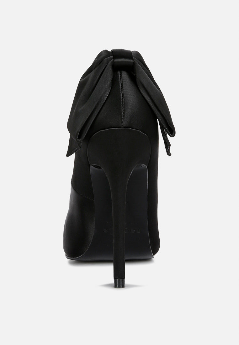  HORNET Black Satin Stiletto Pump Sandals