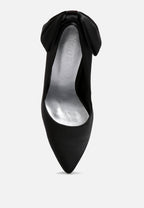  HORNET Black Satin Stiletto Pump Sandals