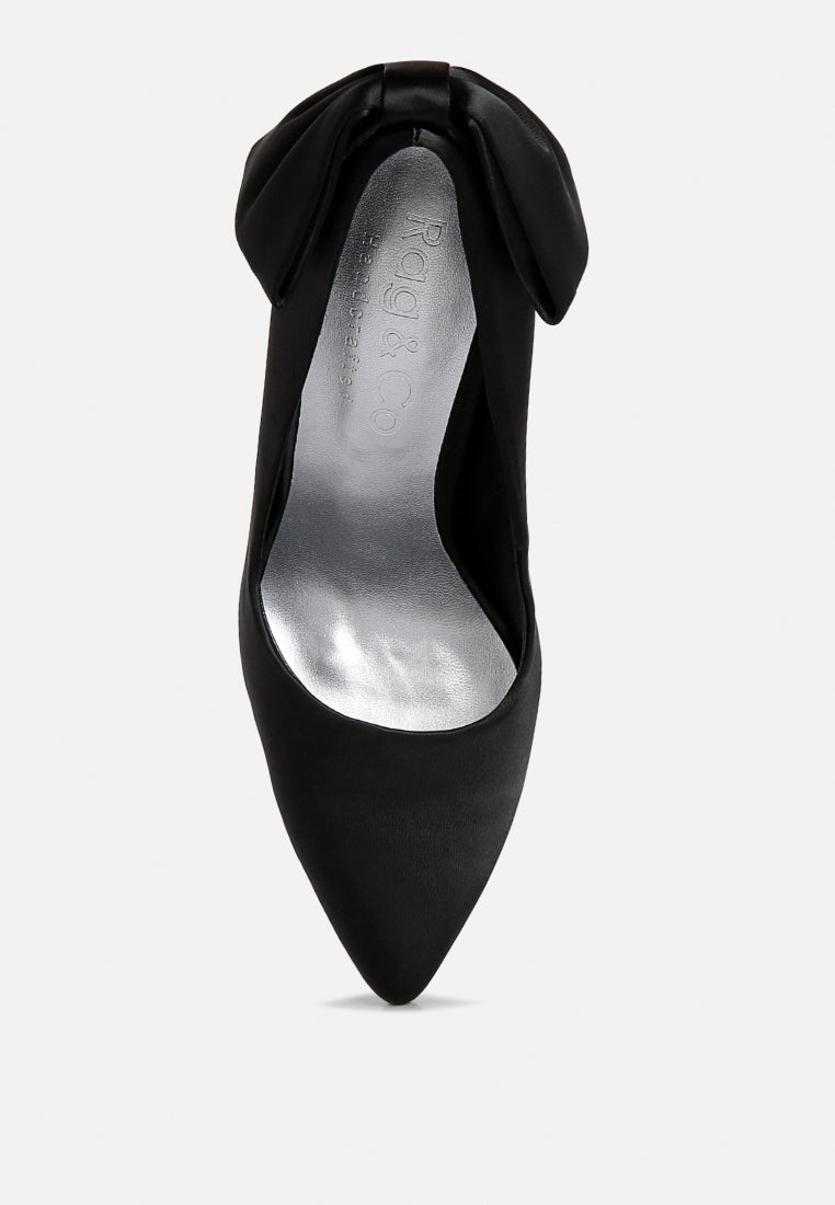  HORNET Black Satin Stiletto Pump Sandals