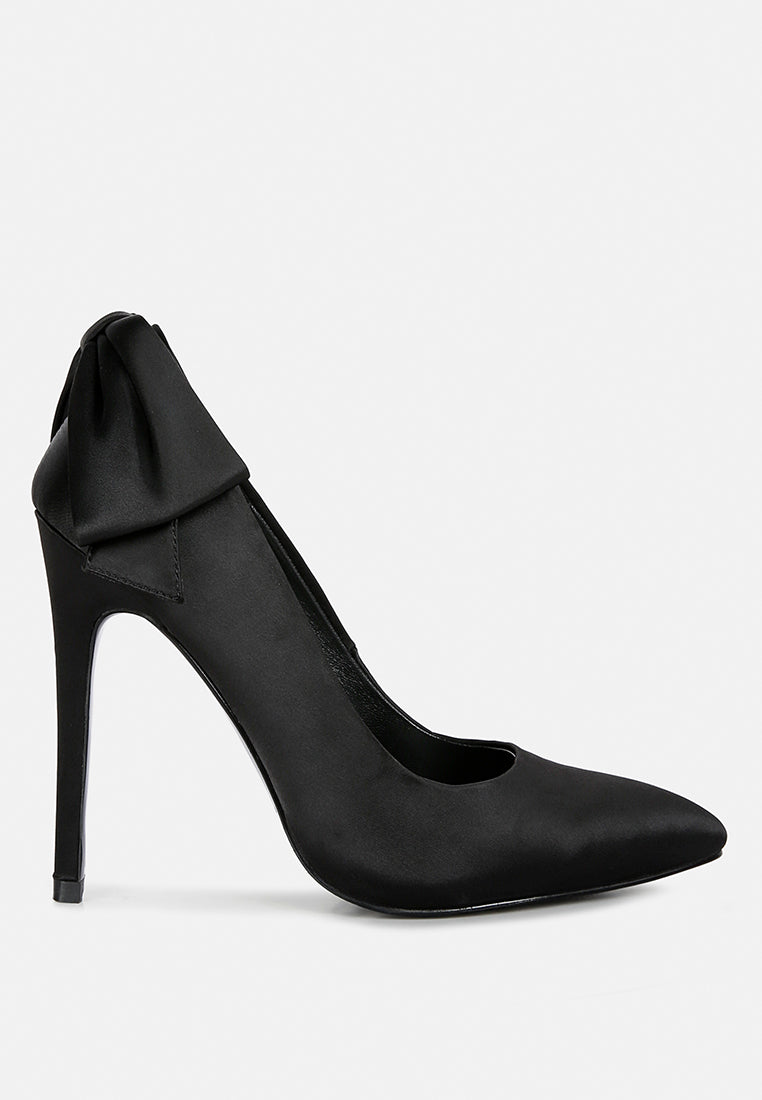  HORNET Black Satin Stiletto Pump Sandals