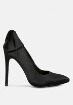  HORNET Black Satin Stiletto Pump Sandals