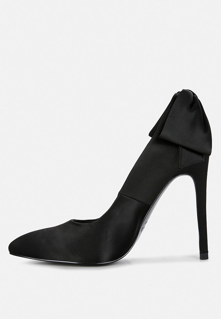  HORNET Black Satin Stiletto Pump Sandals