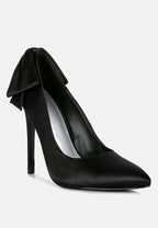  HORNET Black Satin Stiletto Pump Sandals