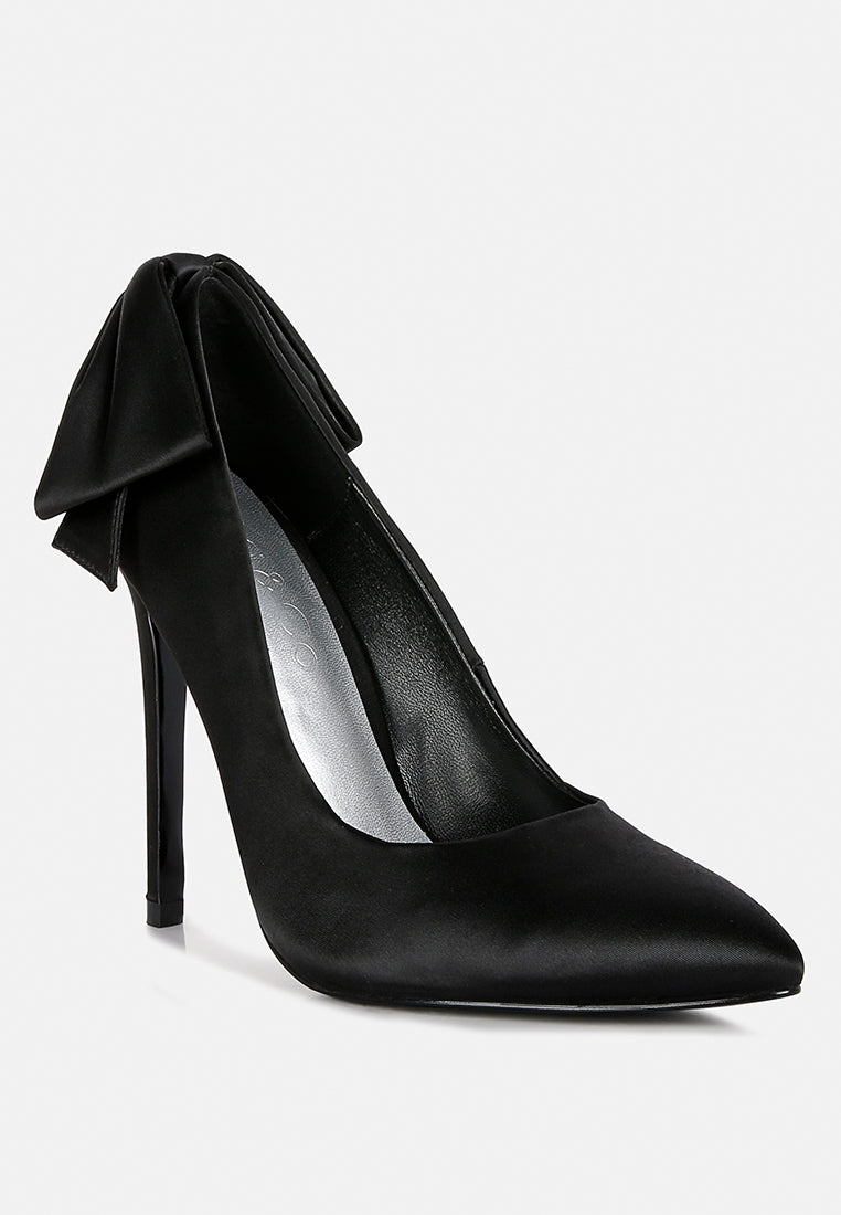  HORNET Black Satin Stiletto Pump Sandals