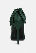  HORNET Green Satin Stiletto Pump Sandals