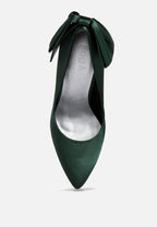  HORNET Green Satin Stiletto Pump Sandals