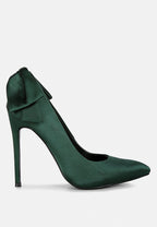  HORNET Green Satin Stiletto Pump Sandals