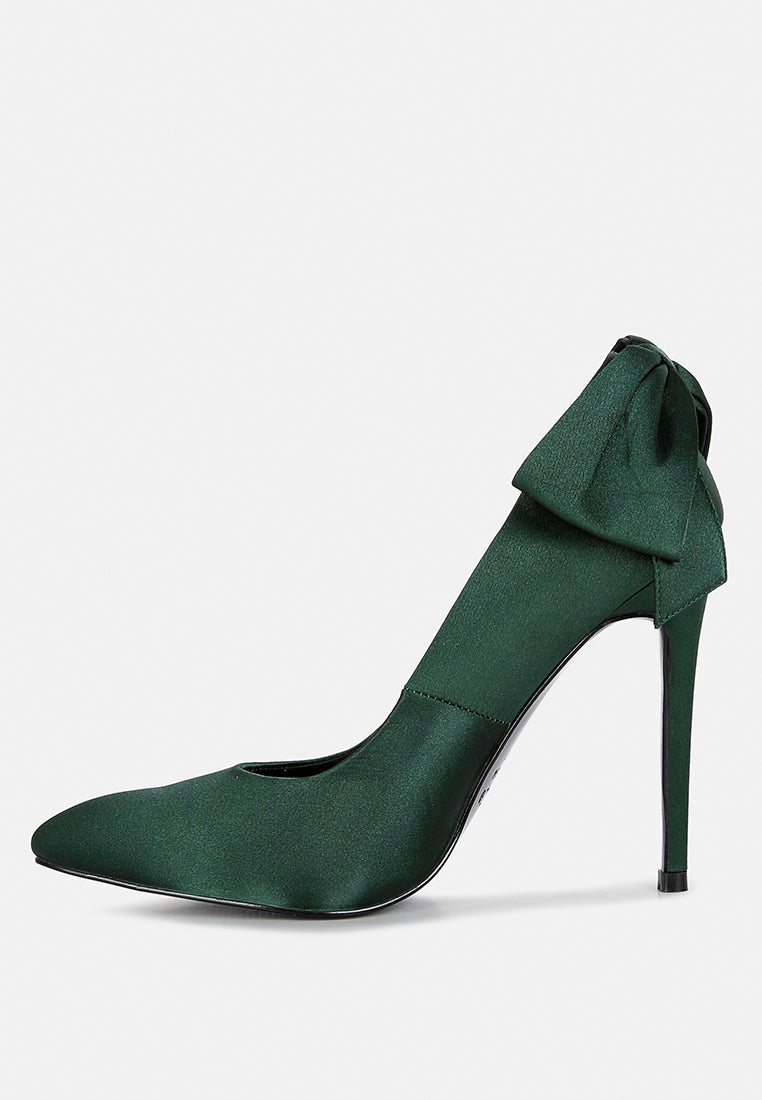  HORNET Green Satin Stiletto Pump Sandals