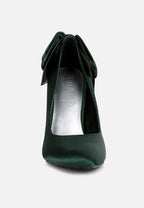 HORNET Green Satin Stiletto Pump Sandals