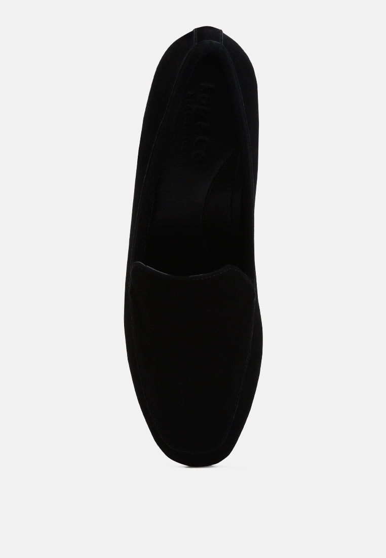  JULIA Black Suede Semi Casual Loafers