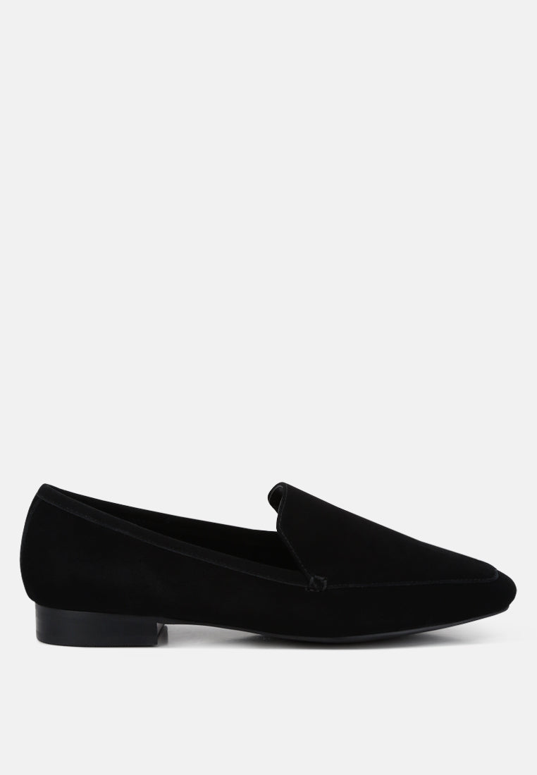  JULIA Black Suede Semi Casual Loafers